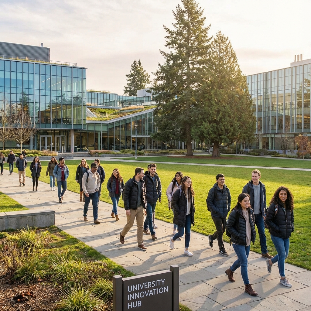 Estudiantes en campus
